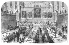 Dinner given by the Inns of Court Volunteers to the Universities Corps, 1868. Creator: Unknown.