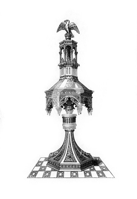 Lectern, c15th century?, (1843).Artist: Henry Shaw