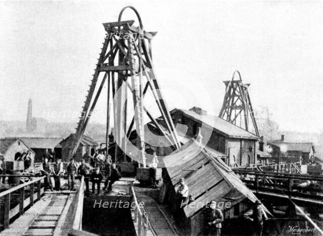The Disastrous Flooding of Audley Colliery; entrance to the pit, 1895. Creator: George Meisenbach.