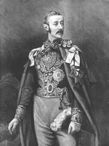 ''His Excellency The Earl of Zetland, Lord Lieutenant of Ireland; In his robes as Grand...', 1890. Creator: Unknown.
