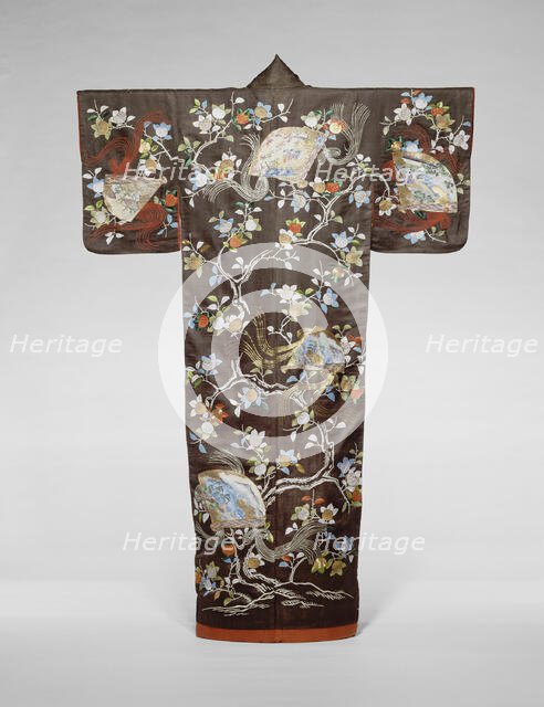 Furisode, Japan, late Edo period (1789-1868)/ Meiji period (1868-1912), 19th century. Creator: Unknown.