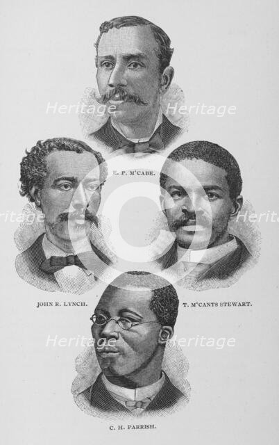 E. P. M'Cabe, John R. Lynch, T. M'Cants Stewart, C. H. Parrish, 1887. Creator: Unknown.