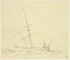 Row Boats near a Ship, n.d. Creator: Willem van de Velde the Younger.