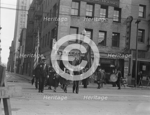 Regular Sunday morning meeting, Salvation Army, San Francisco, California, 1939. Creator: Dorothea Lange.
