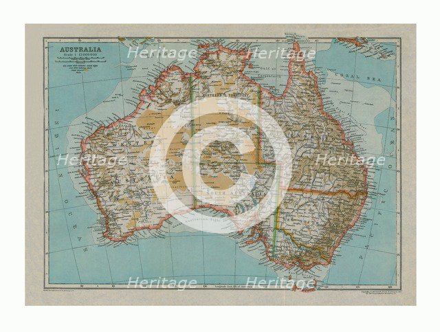 Map of Australia, c1910. Artist: Gull Engraving Company.