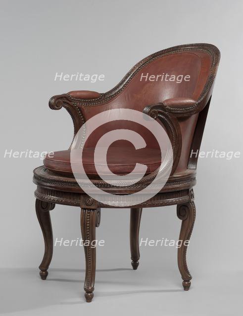 Desk Chair with Swivel Mechanism, c. 1780. Creator: Unknown.