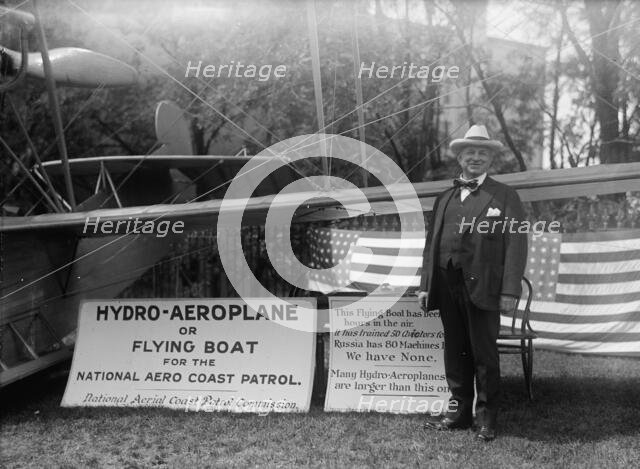 Curtiss Airplane - Curtiss Hydroaeroplane, or Flying Boat Exhibited at House Office Building, 1917. Creator: Harris & Ewing.