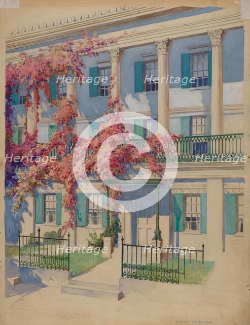 Cast Iron Garden Balcony, 1935/1942. Creator: Gilbert Sackerman.