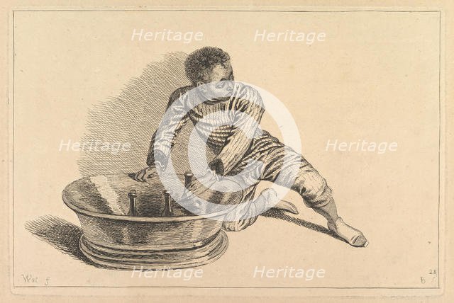 Black African Removing Bottles From a Cooler, 18th century. Creator: Francois Boucher.