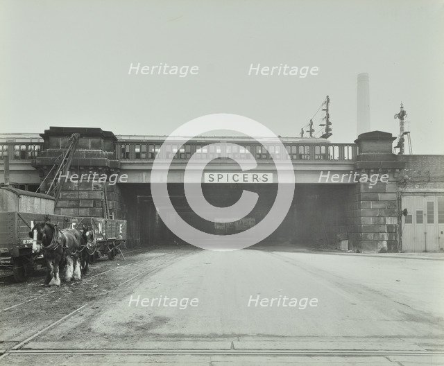 Train passing over the Chelsea Road, London, 1936. Artist: Unknown.