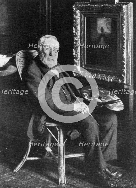 Jozef Israels (1824-1911), Dutch painter, in his studio. Artist: Unknown