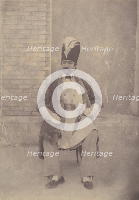 Naser al-Din Shah, ca. 1855-58. Creator: Possibly by Luigi Pesce.