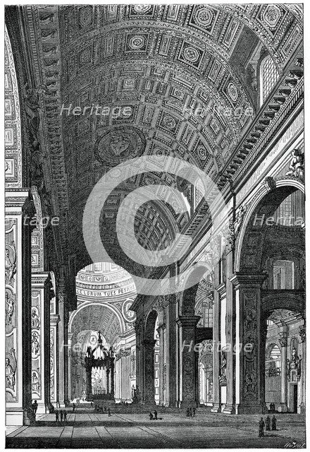Basilica of St Peter's, Rome, (1870). Artist: Unknown