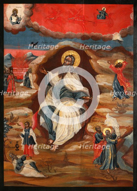 The Prophet Elijah in the Wilderness, Late 18th cent.. Artist: Russian icon  