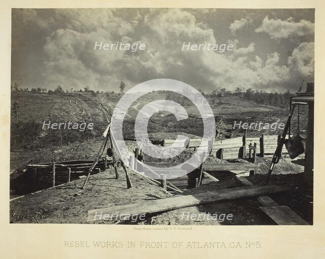 Rebel Works in Front of Atlanta, GA, No. 5, 1864. Creator: George N. Barnard.