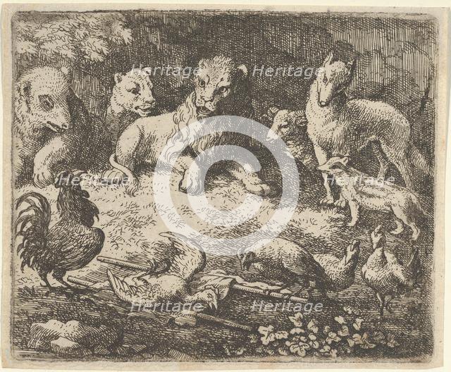 The Rooster Accuses Renard of the Murder of One of His Chickens, mid-17th century. Creator: Allart van Everdingen.