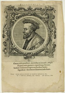 Portrait of Brassauolus, published 1574. Creators: Unknown, Johannes Sambucus.