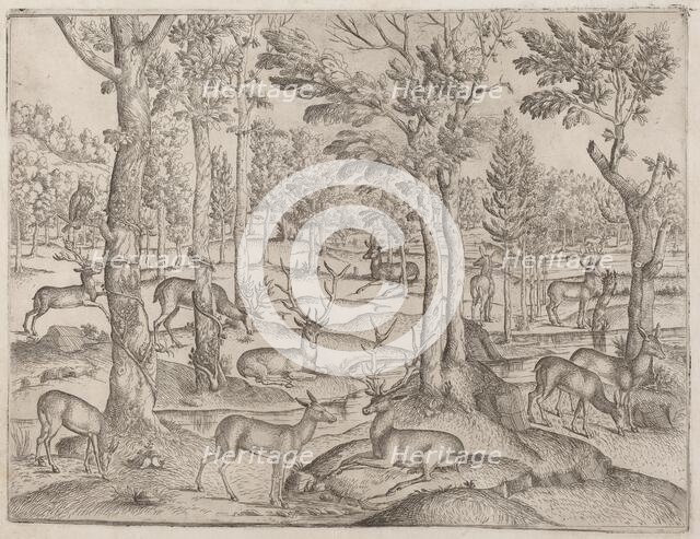 Deer in the Forest, c. 1520. Creator: Unknown.