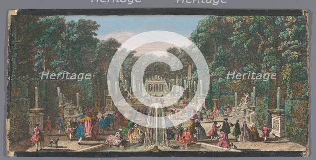 View of the Bosquet de l’Arc de Triomphe in the garden of Versailles, c.1691-after 1753. Creator: Jacques Rigaud.