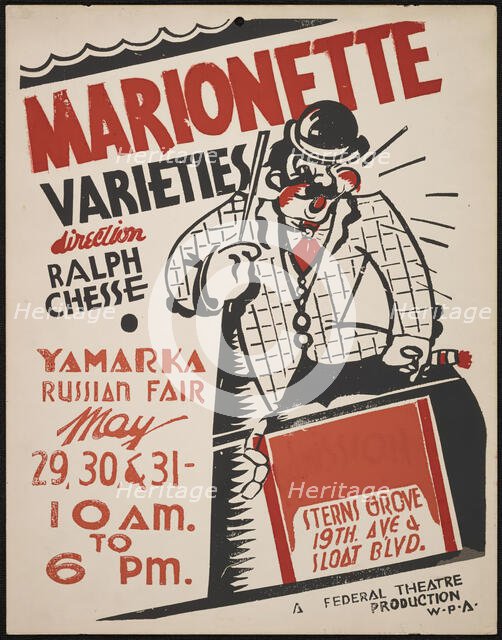 Marionette Varieties, San Francisco, 1936. Creator: Unknown.