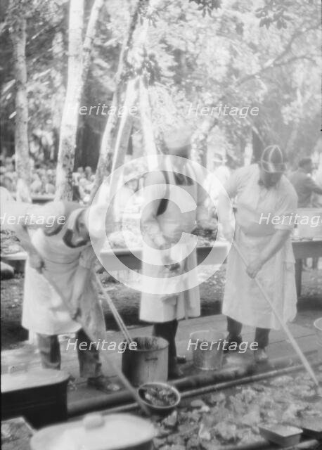 Moore, George Gordon, barbecue, 1927 Aug. Creator: Arnold Genthe.