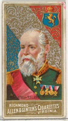 King of Holland, from World's Sovereigns series (N34) for Allen & Ginter Cigarettes, 1889., 1889. Creator: Allen & Ginter.