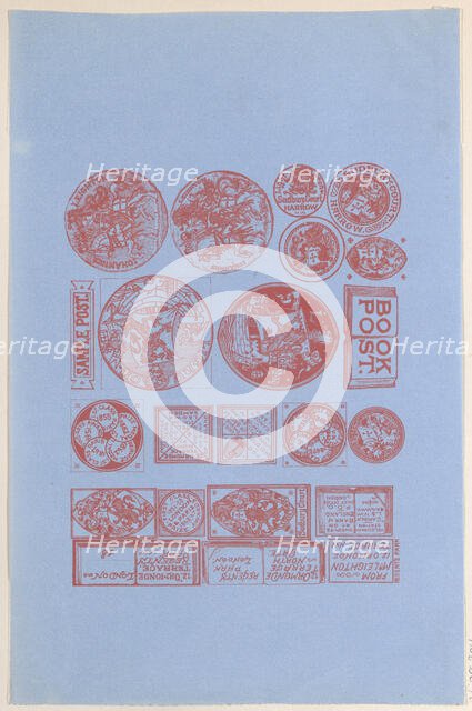 Trade Card for John Leighton, Book Printer, Illustrator, and Engraver, 19th century. Creator: Anon.