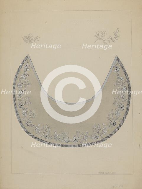 Embroidered Collar, c. 1937. Creator: Marie Famularo.