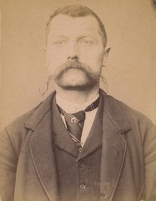 Imhof. Louis, Alfred. 37 ans, né à Mex (Suisse). Journalier. Anarchiste. 1/3/94., 1894. Creator: Alphonse Bertillon.