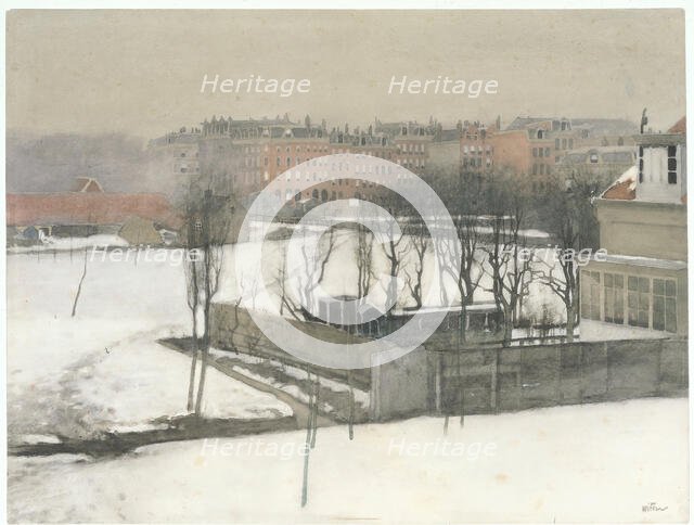 View of the Oosterpark in the snow, c.1870-c.1923. Creator: Willem Witsen.
