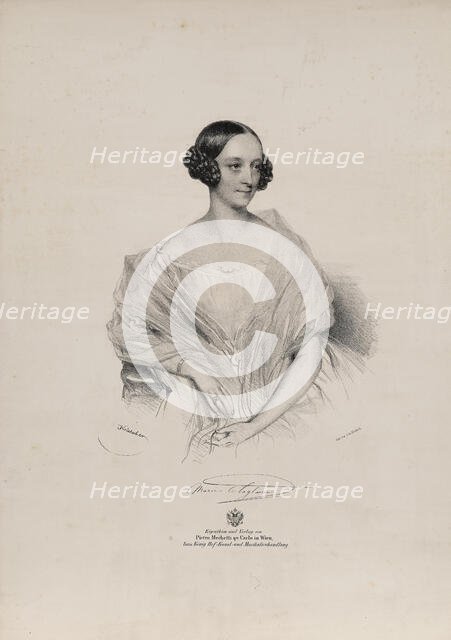 Portrait of ballet dancer Marie Taglioni (1804-1884), c.1839. Creator: Kriehuber, Josef (1800-1876).