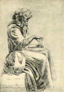 Seated woman with playing cards, 1669, (1943).  Creator: Pupil of Gerard ter Borch II.