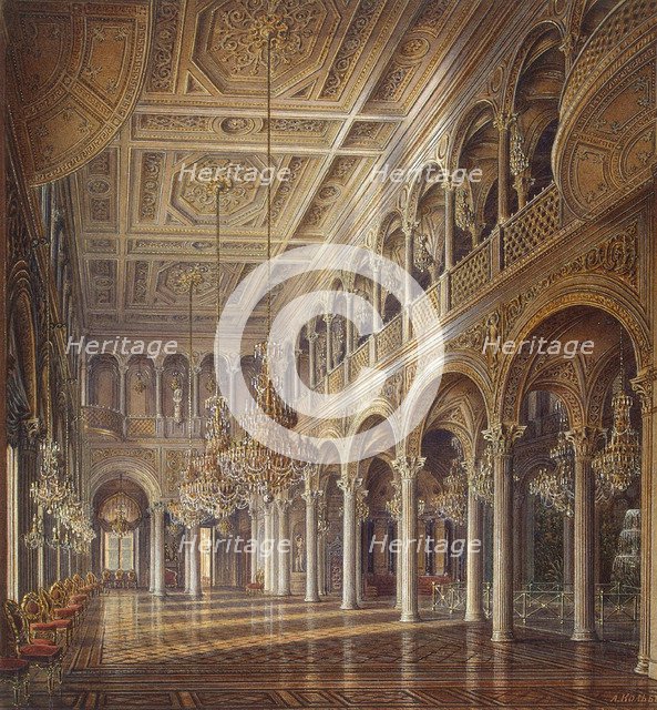 Interiors of the Small Hermitage, The Pavilion Hall, middle of the 19th century. Creator: Kolb, Alexander Chrisophorovich (1819-1887).