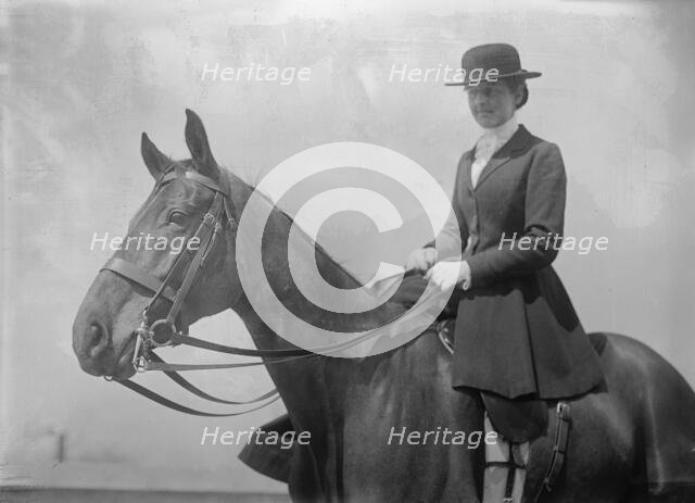Horse Shows - Miss Harriet T. Wadsworth, 1911. Creator: Harris & Ewing.