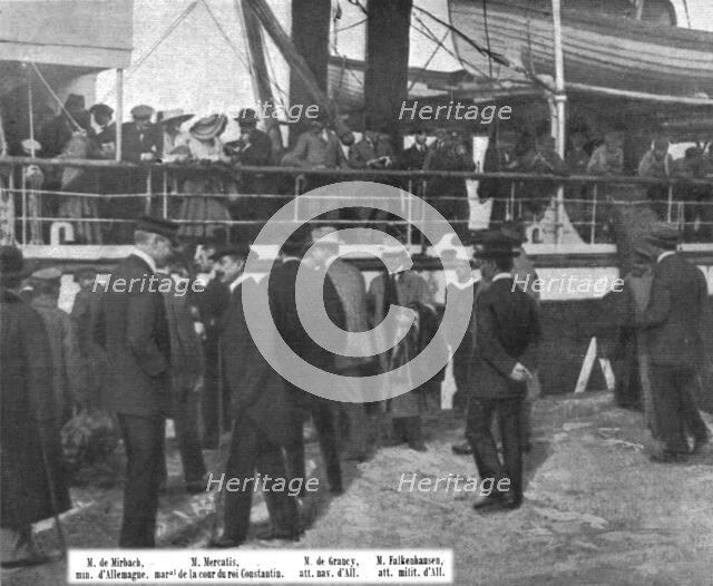 'Les vepres Atheniennes; le depart des ministres ennemis d'Athenes : photographie..., 1916. Creator: Unknown.