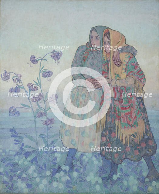 A Parade of Highland Women. Decorative Panel from the Bronislawa and Kazimierz Dluski..., 1909. Creator: Jan Rembowski.