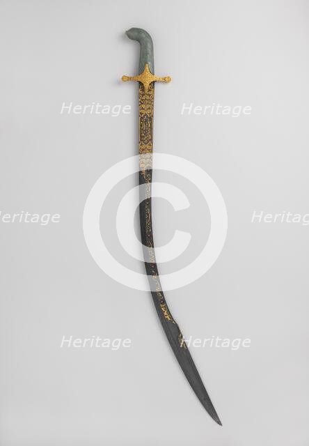 Saber, Turkish, Grip and guard, second half of the 17th century; blade, late 18th-19th century. Creator: Unknown.