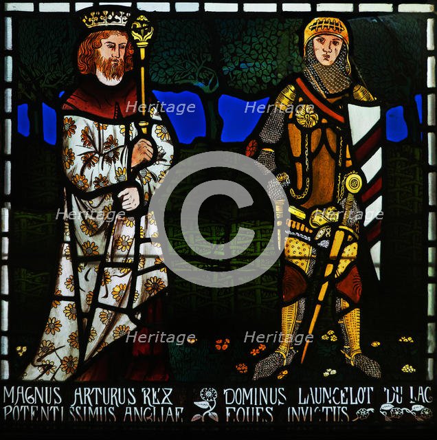King Arthur and Sir Lancelot, 1862. Creator: Morris & Co.
