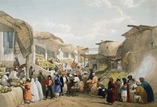 Bazaar at Kabul during the fruit season, First Anglo-Afghan War, 1838-1842. Artist: James Atkinson