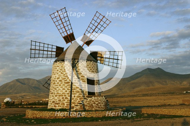 Windmill near Tefia, Fuerteventura, Canary Islands.