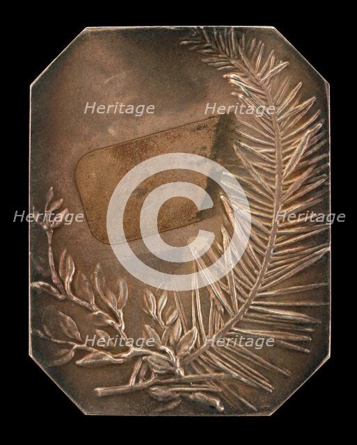 Intertwined Branches of Laurel and Evergreen [reverse], 1897. Creator: Alexandre Louis Marie Charpentier.