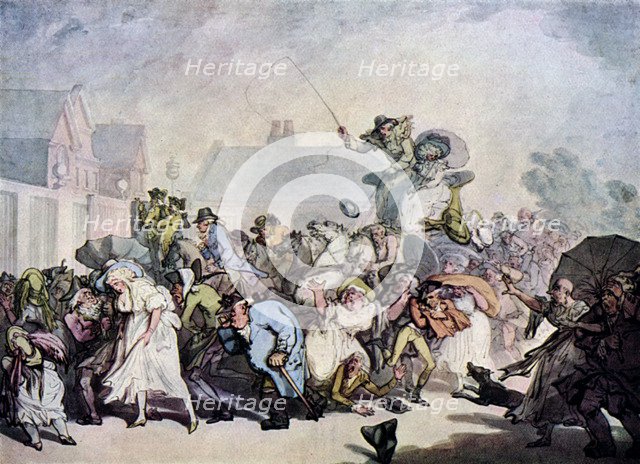 'A Squall in Hyde Park', 1791, (1929). Artist: Thomas Rowlandson