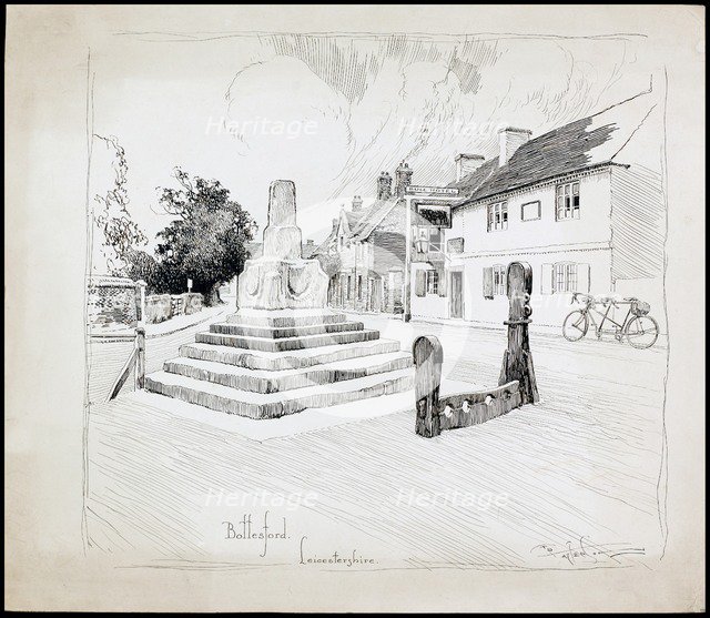 Bottesford Market Cross, Leicestershire, 1892-1933. Artist: Charles George Harper.
