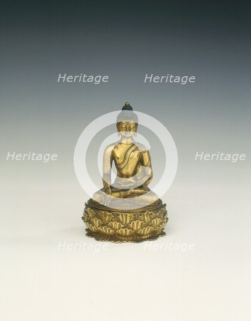 Gilt brass Ratnasambhava, patron saint of Nyingmapa sect, Mongolia, 18th century. Artist: Unknown