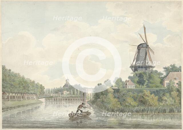 City walls of Middelburg with the Koepoort, the Oostkerk and a mill, 1700-1800. Creator: Anon.