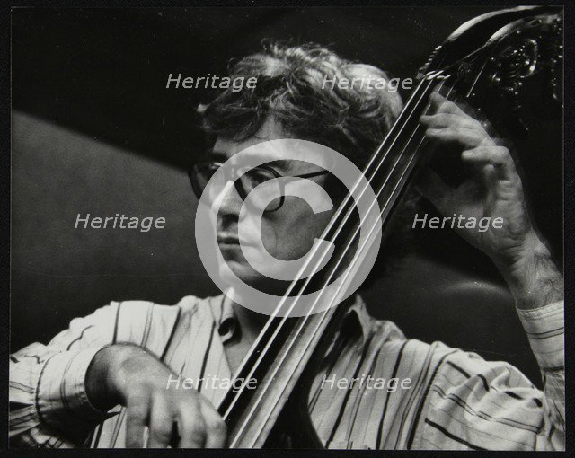 Terry Davies playing double bass at The Fairway, Welwyn Garden City, Hertfordshire, 16 June 1991. Artist: Denis Williams