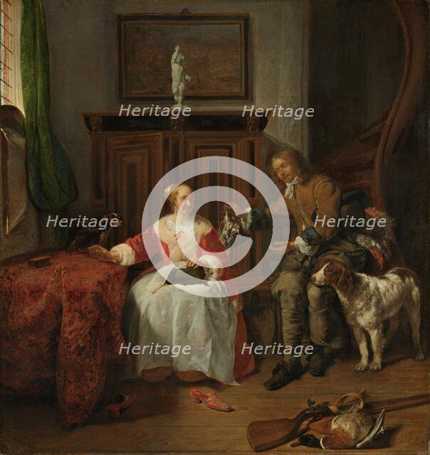 The Hunter’s Present, c.1658-c.1661. Creator: Gabriel Metsu.