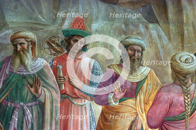 Detail from a painting of the adoration of the Magi. Artist: Unknown