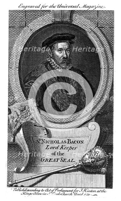 Nicholas Bacon (1509-1579), English statesman, 1750. Artist: Unknown