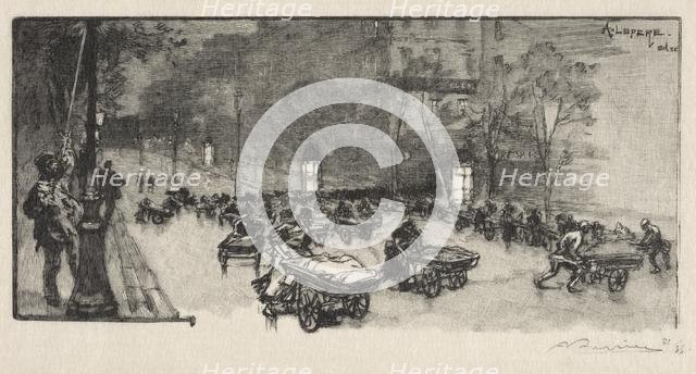 Le Boulevard, au coin du Fauborg Montmartre, 1890. Creator: Auguste Louis Lepère (French, 1849-1918).